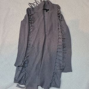 White House Black Market Fringe Cardigan S